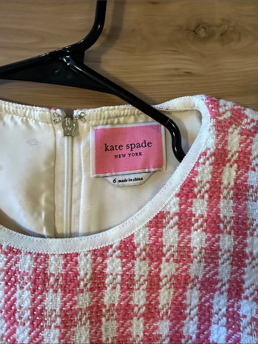 kate spade Pink and White Tweed Sleeveless Fit & Flare Dress - Picture 2 of 3